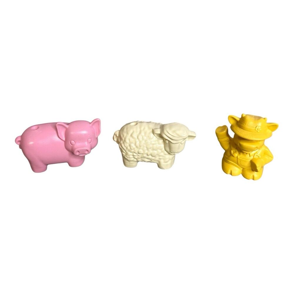 Green Toys Sheep Pig Farmer Farm Figures Lot BPA Free Recycled USA